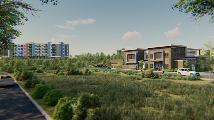 Rendering of 121 Grove Street Apartments in Franklin, MA