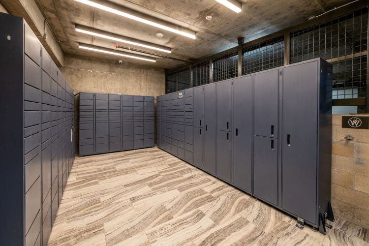 Amazon locker at The Wylden Apartments in Los Angeles CA