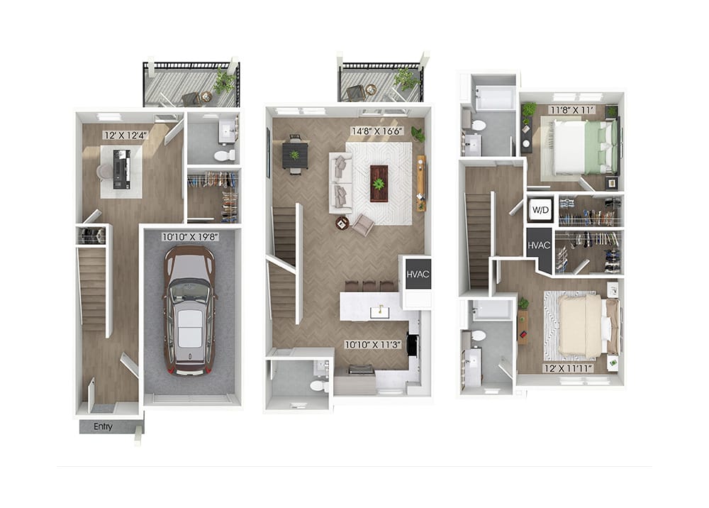 Sample 2 Bedroom Townhome
