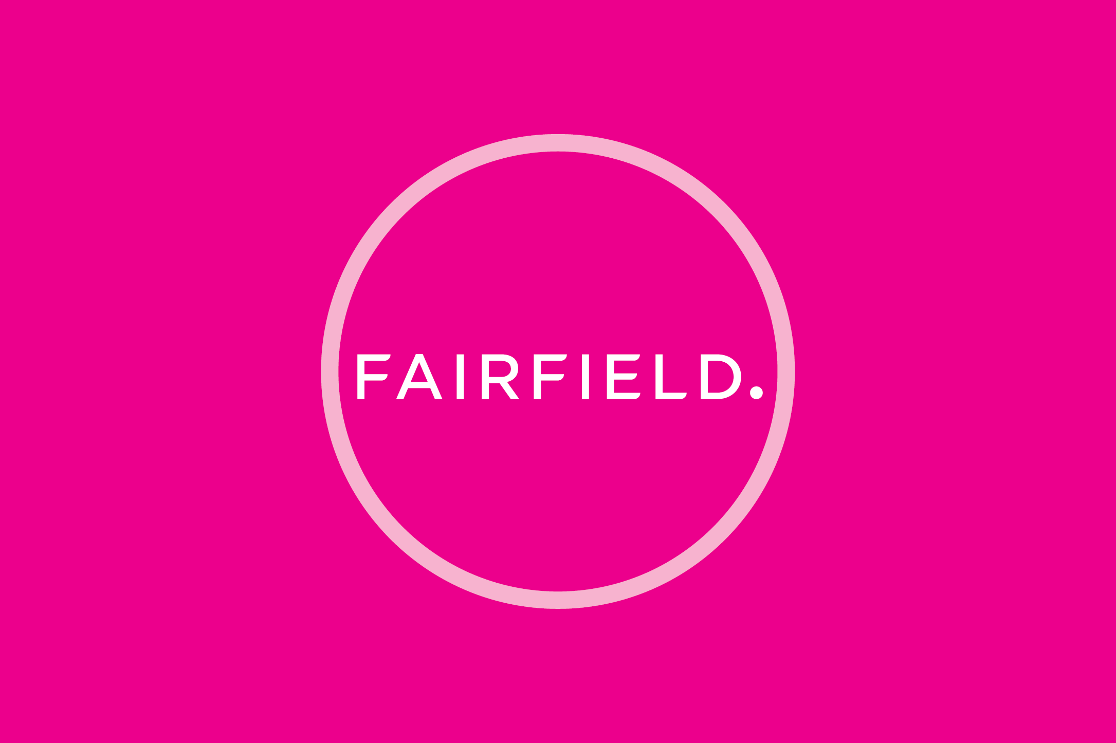 Fairfield logo on pink backdrop
